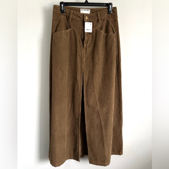 🌻🆕FREE PEOPLE As You Are Corduroy Maxi Skirt-Chocolate-Size 2 - Picture 14 of 16